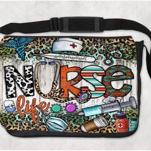 Women's Custom Western Nurse Design Nylon Shoulder Crossbody Bag Handprinted